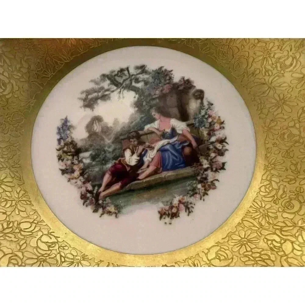 vintage pickard china gold Encrusted Tazza Hand Painted Victorian - Picture 7 of 7